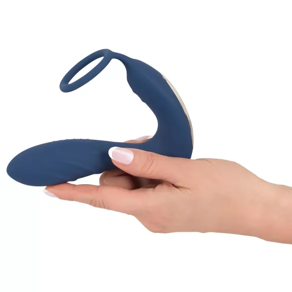 You2Toys - análny vibrátor na prostatu s erekčným krúžkom - modrý