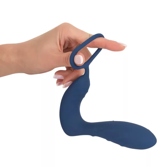 You2Toys - análny vibrátor na prostatu s erekčným krúžkom - modrý