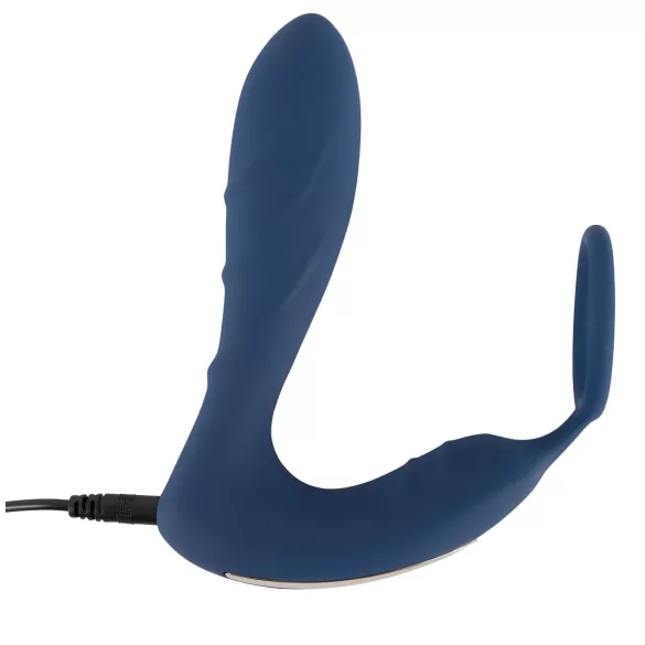 You2Toys - análny vibrátor na prostatu s erekčným krúžkom - modrý