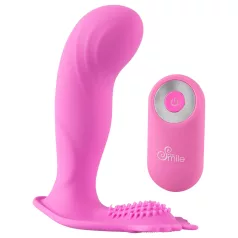   SMILE - pripínací vibrátor na G bod - nabíjateľný, ovládač - ružový