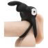 Happyrabbit Cock - vodeodolný, nabíjateľný krúžok na penis a semenníky (čierny)