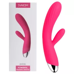   Svakom Angel - vibrátor s dráždiacim ramienkom - vodotesný, hrejivý, červený