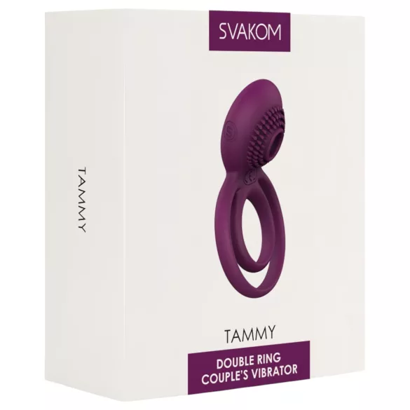 Svakom Tammy - vibračný krúžok na penis a semenníky - nabíjateľný, fialový