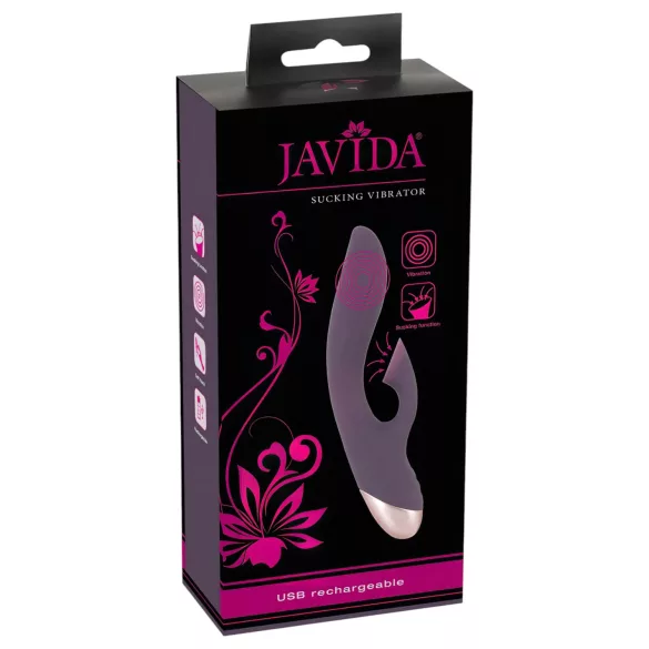 Javida - vodotesný vibrátor s klitoriálnym sacím stimulátorom - fialový