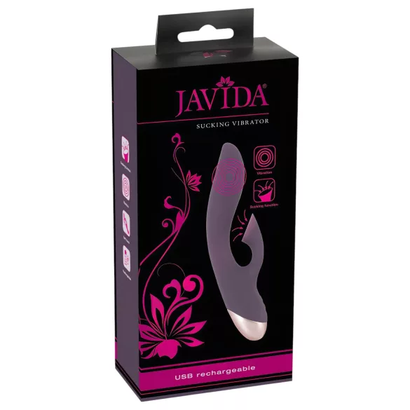 Javida - vodotesný vibrátor s klitoriálnym sacím stimulátorom - fialový