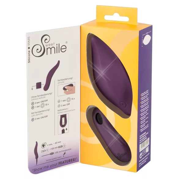 SMILE - vibrátor na klitoris do nohavičiek - nabíjateľný - fialový