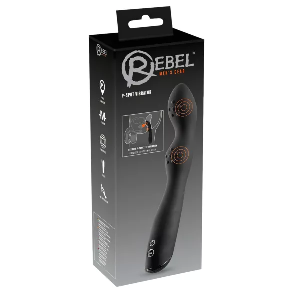 Rebel - vibrátor na prostatu s 2 motormi - čierny