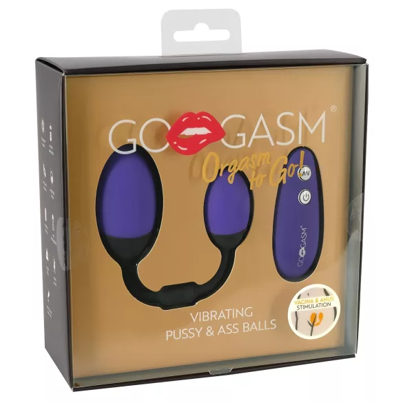GoGasm - vibračné vajíčko duopack - vagína a anál - fialová/čierna