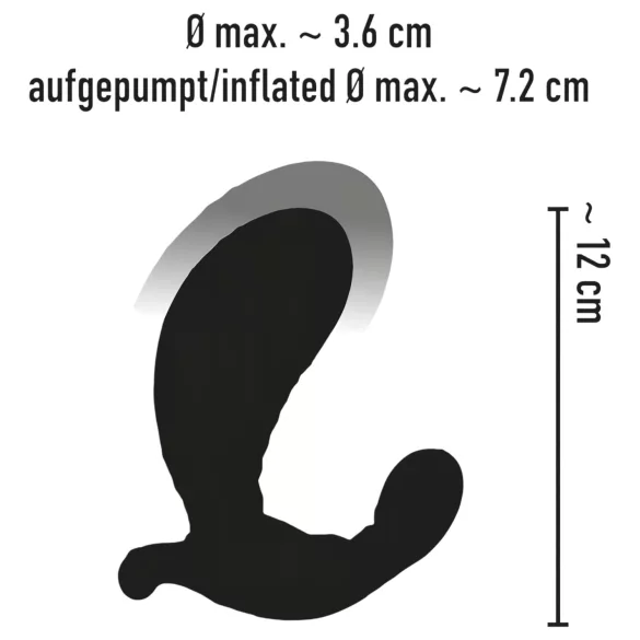 You2Toys - vibračný nafukovací vibrátor s diaľkovým ovládaním - čierny