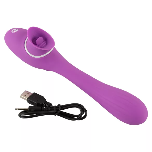 You2Toys - vibrátor s dvoma funkciami - nabíjateľný 2v1 - fialový
