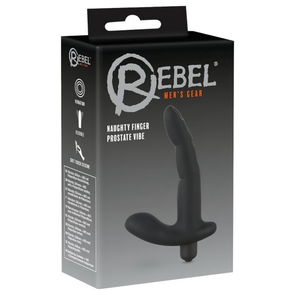 Rebel Naughty Finger - prostatický vibrátor (čierny)