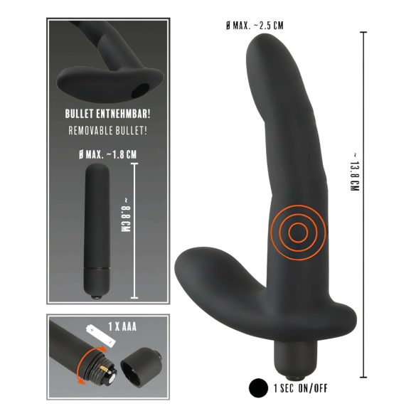 Rebel Naughty Finger - vibrátor na prostatu - čierny