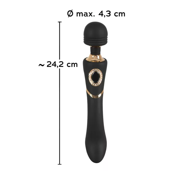 Cleopatra Wand - masážny vibrátor - nabíjateľný, vodotesný - čierny