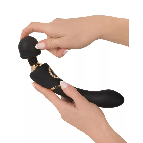 Cleopatra Wand - masážny vibrátor - nabíjateľný, vodotesný - čierny