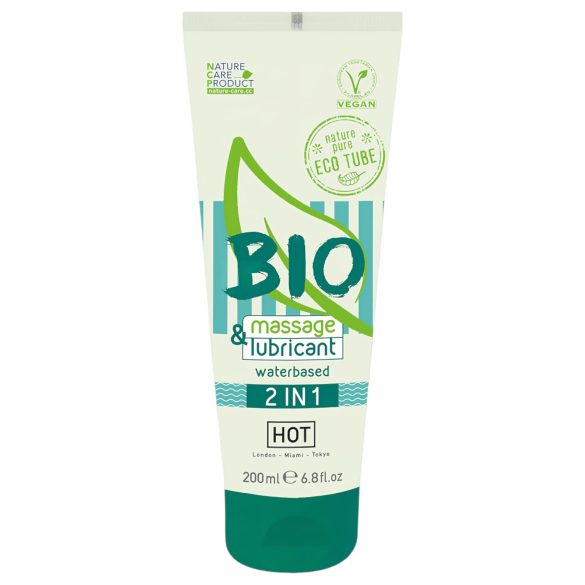 HOT Bio 2v1 - lubrikant a masážny gél na vodnej báze (200 ml)