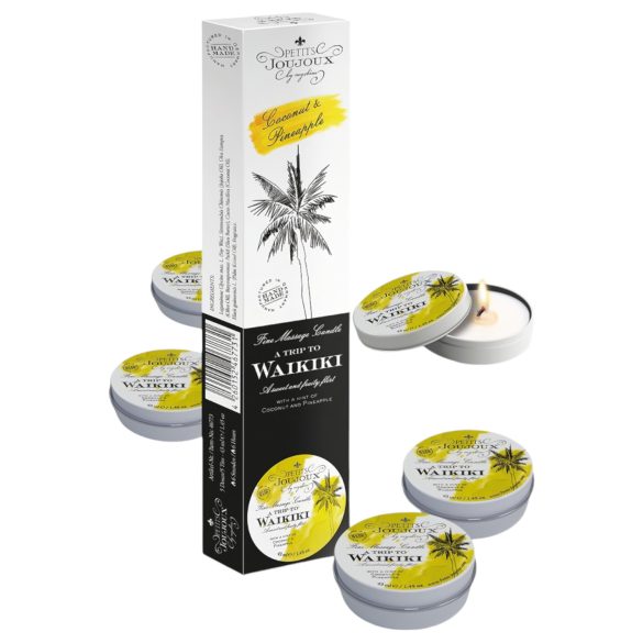 Petits Joujoux Waikiki masážna sviečka - kokos-ananás (5x43ml)