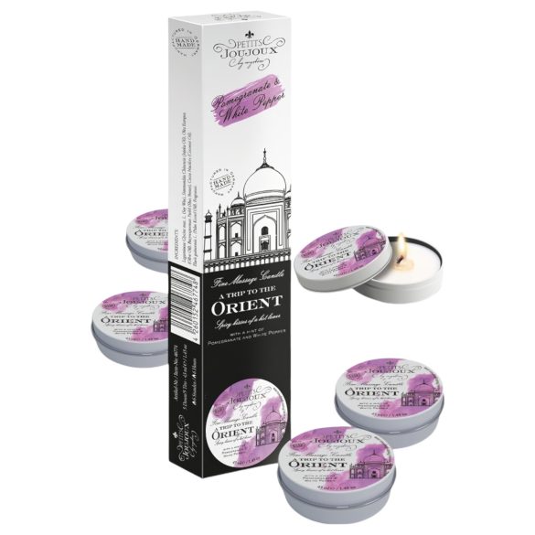 Petits Joujoux - masážna sviečka - granátové jablko-biely korenie (5x43ml)