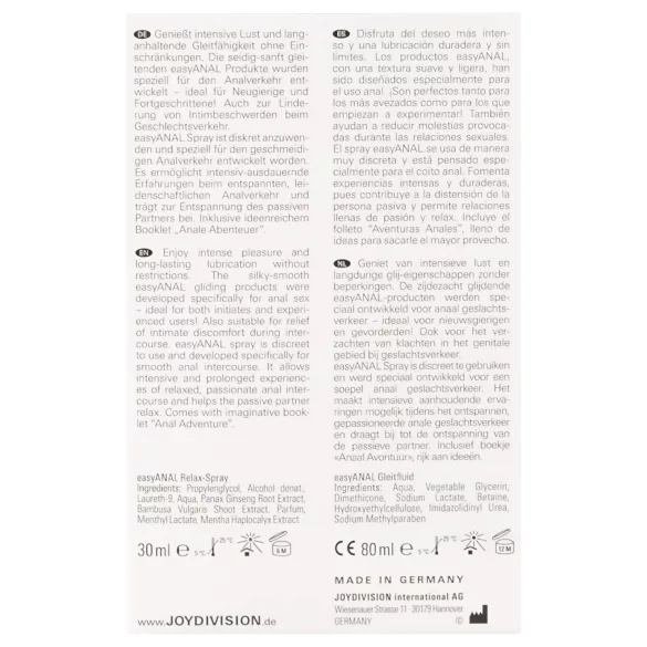 easyANAL - ošetrujúca a lubrikačná sada (2 ks)