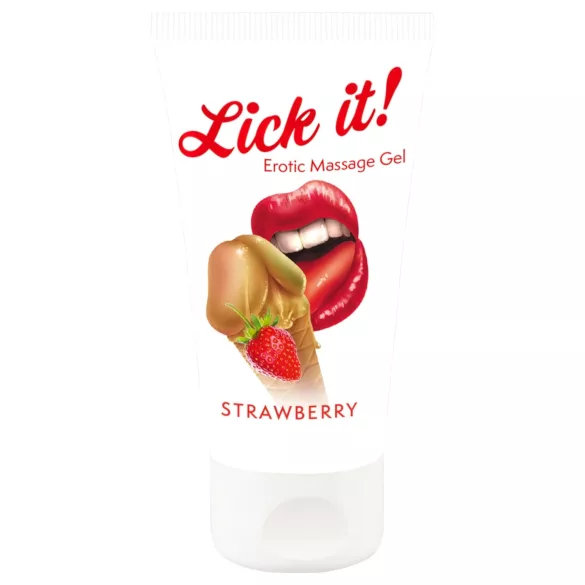 Lick it! - jedlý lubrikant 2v1 - jahoda - 50ml