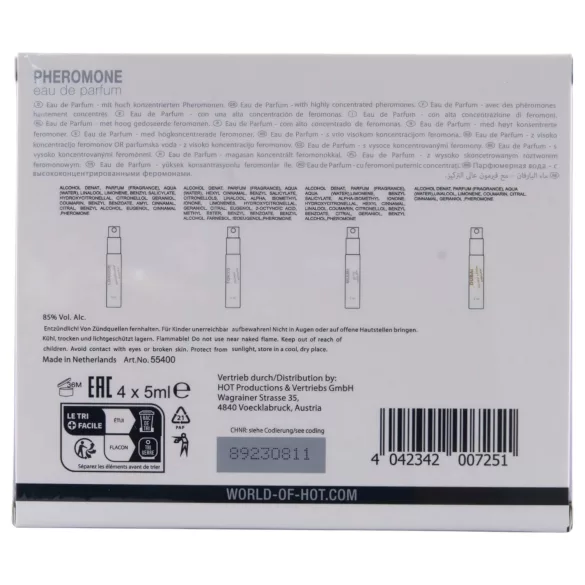 HOT - feromónový parfum pre ženy - darčekové balenie - 4x5 ml