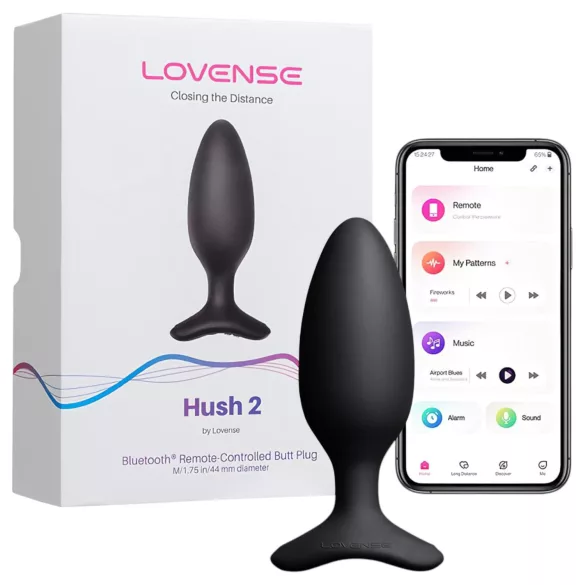 Lovense Hush 2 S - aplikáciou ovládaný análny vibrátor (38 mm, čierny)