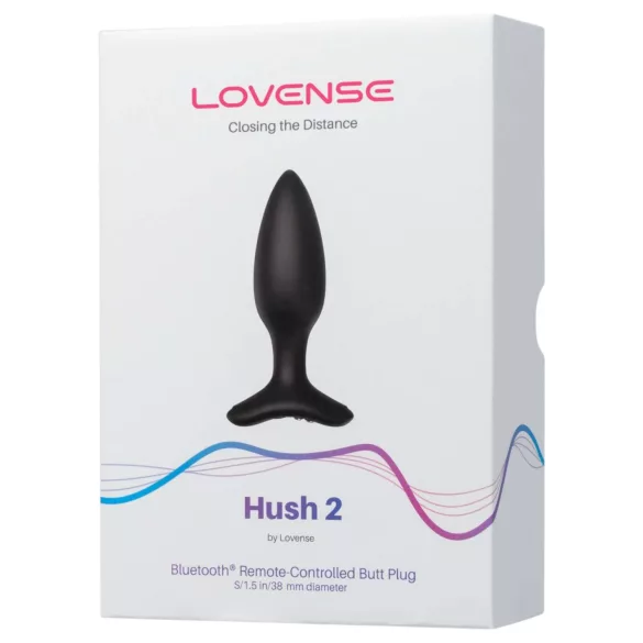 Lovense Hush 2 S - aplikáciou ovládaný análny vibrátor (38 mm, čierny)