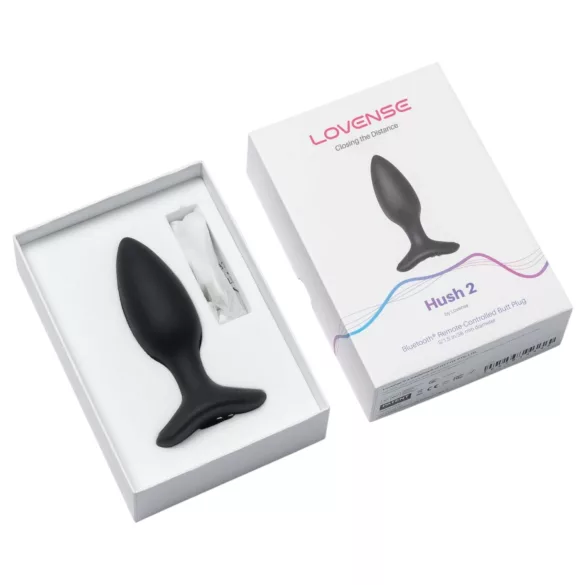 Lovense Hush 2 S - aplikáciou ovládaný análny vibrátor (38 mm, čierny)