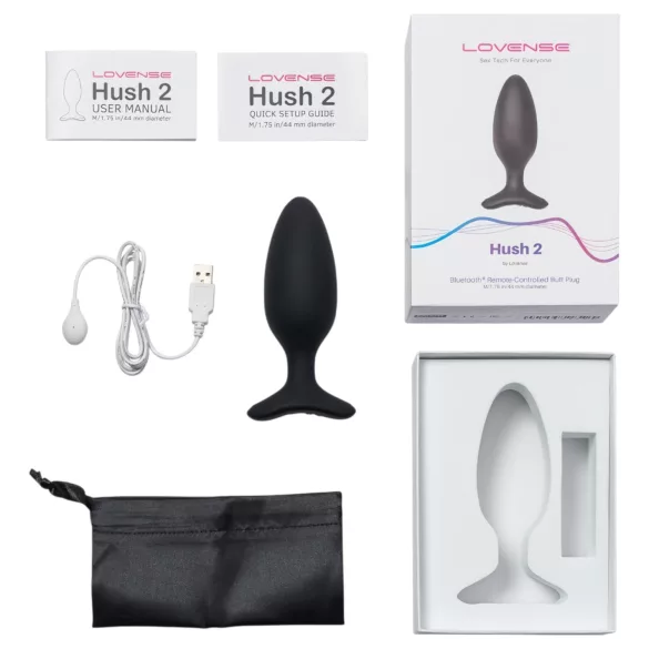 Lovense Hush 2 M - Análny vibrátor ovládaný aplikáciou (45 mm, čierny)
