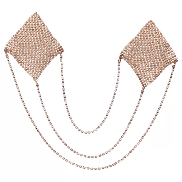 Cottelli - ozdoba na bradavky s reťazou - zlatá