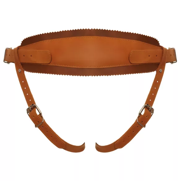 ZADO - kožené spodné prádlo pre pripínacie pomôcky - hnedé - L/XL
