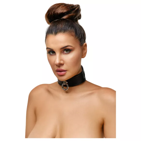 ZADO - kožený obojok na krk - čierny