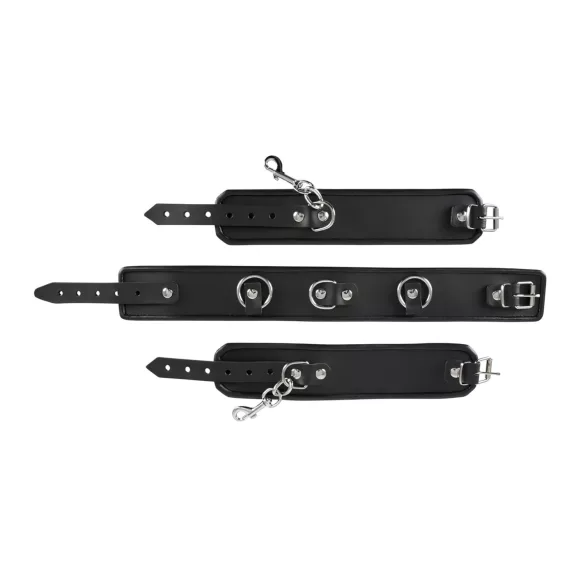 ZADO - obojok na krk s putami - čierna - koža