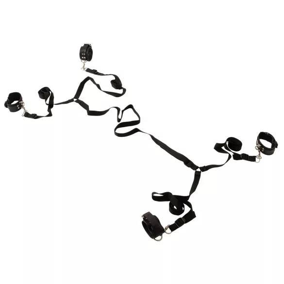 ZADO - posteľné putá - čierna koža - sada