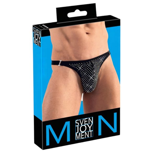 Svenjoyment - čierne mužské tangá so štrasom