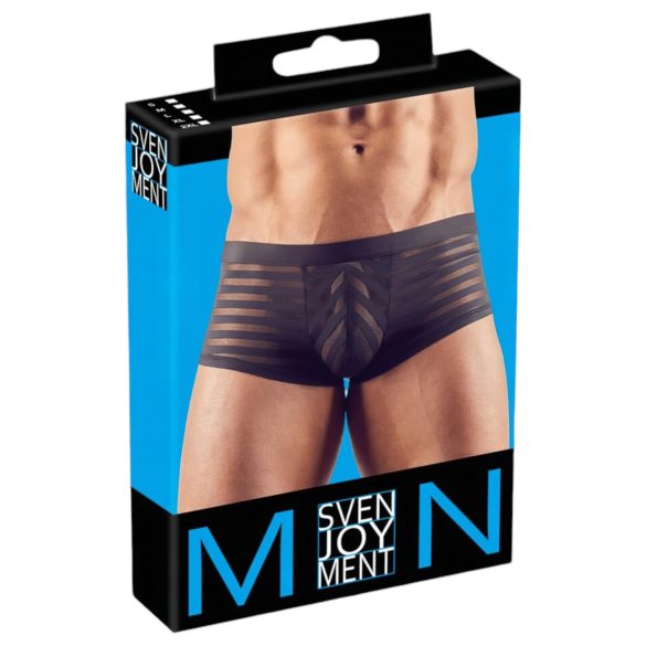 Priehľadné pruhované boxerky (čierne) - XXL