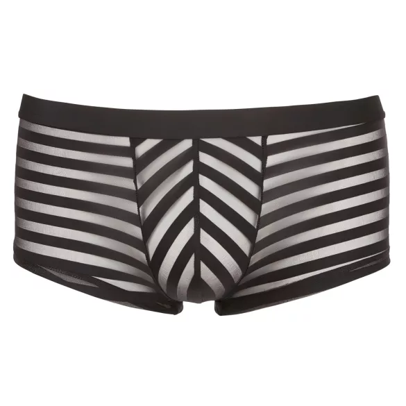 Boxerky - priehľadné s pruhmi - čierne - XXL