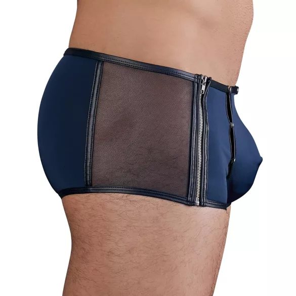 NEK - pánske boxerky - čierne, šnurovanie, sieťovina - modrá
