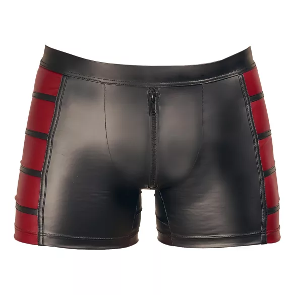 NEK - pánske boxerky na zips - čierne s červenými bočnými vložkami