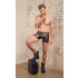 NEK - pánske boxerky na zips - čierne s červenými bočnými vložkami - M