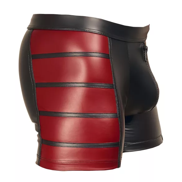 NEK - pánske boxerky na zips - čierne s červenými bočnými vložkami - M