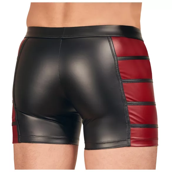 NEK - pánske boxerky na zips - čierne s červenými bočnými vložkami - L