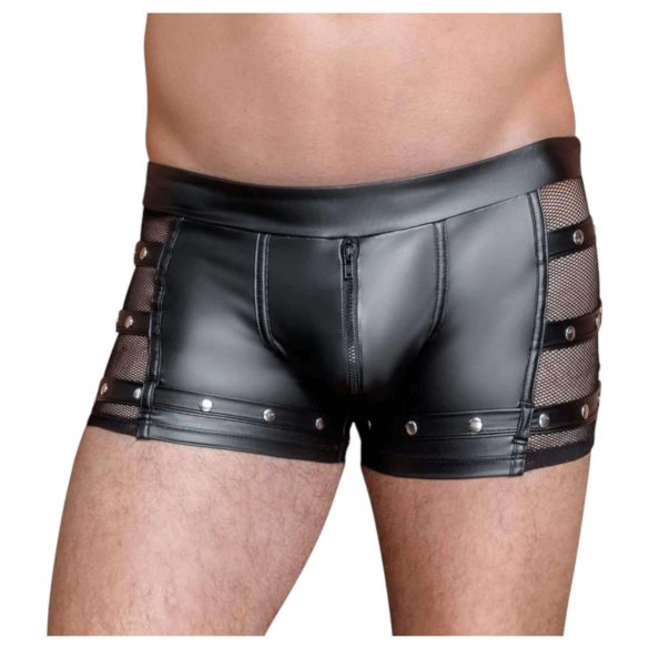 NEK - nitovaný boxer so zipsom (čierny) - L