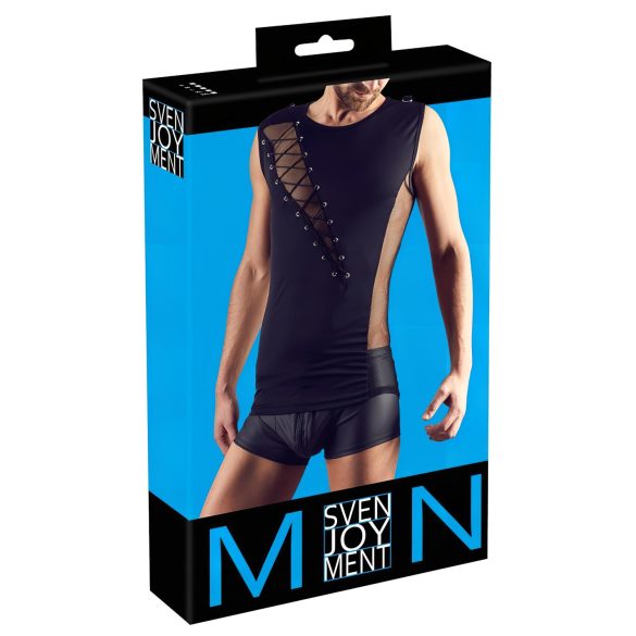 Svenjoyment - čierny šnurovací pánsky top - M