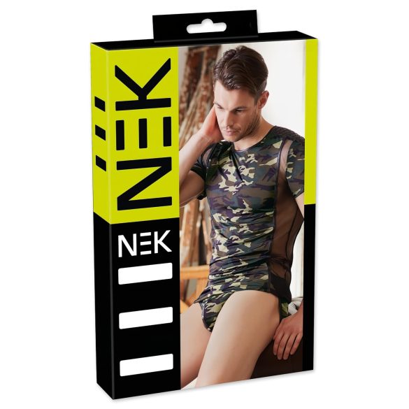 NEK - pánske tričko s maskáčovým vzorom (zeleno-hnedé)