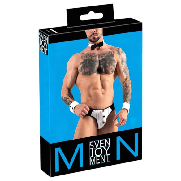 Svenjoyment - pánsky čašnícky tangáčový kostým (čierno-biely) - L