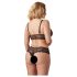 Cottelli Plus Size - čipkovaná podprsenka set (čierna) - XXL