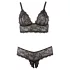 Cottelli - plus size čipková súprava spodnej bielizne - čierna - XXL