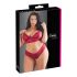 Cottelli Plus Size - erotická čipkovaná podprsenka set - červená