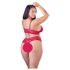 Cottelli Plus Size - erotická čipkovaná podprsenka set - červená