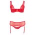 Cottelli Plus Size - variabilná spodná bielizeň duo (červená)
